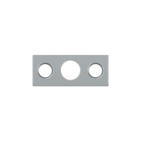Deltana Solid Brass Strike Plate For 7 Flush Bolt, Brushed Chrome Finish, 10PK SP7FBR26D-XCP10